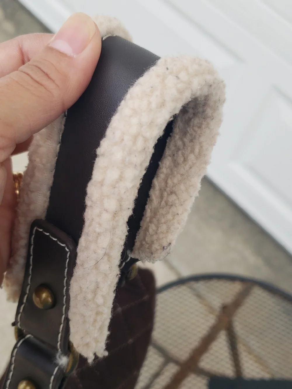 Old Navy Faux Leather Suede Sherpa Quilted Toggle Hobo Bag Y2K Brown Coquette